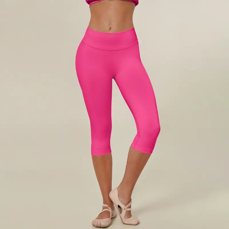 TIMEOFF Women's High Waist Capri Leggings - 4-Way Stretch Butt-Lifting High Hip Bottoms, Seamless Breathable Fabric, Tummy Control, Non-Slip Elastic Waistband, No Ride-Up | Ideal for Yoga, Gym | Women's Clothes, Clothes