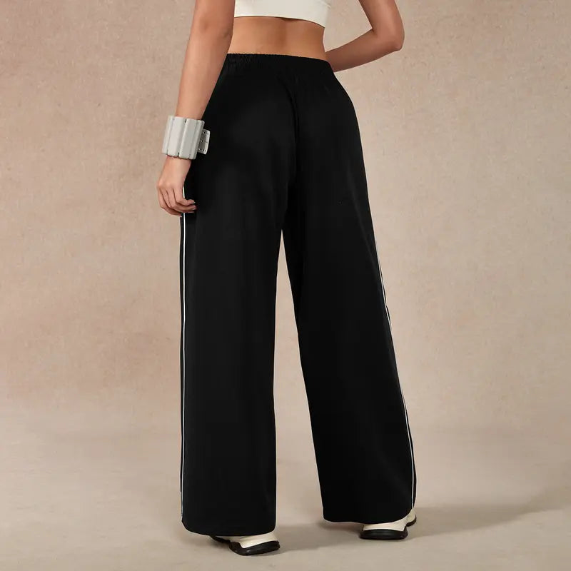 TIMEOFF Women's Baggy Wide-Leg Bottoms - Adjustable Elastic Waist, Pocket Design, Side Trim, Minimalist Workout Pants for Lady, Secure Small Item Storage, Comfortable Relaxed Fit, Ideal for Daily Wear & Post-Yoga Lounging,summerwins,summeroutfits,vacation