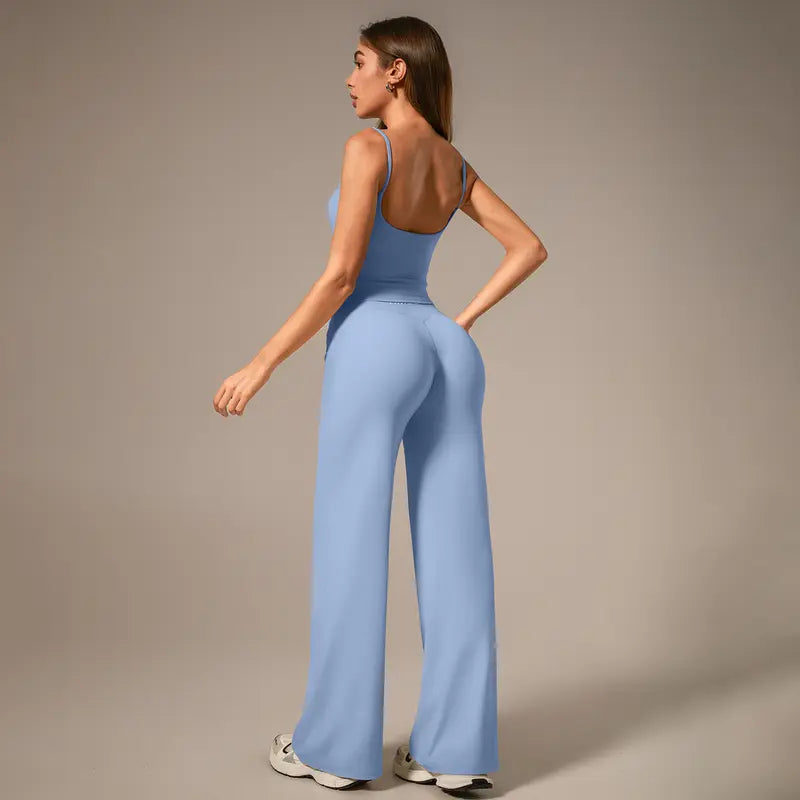 TimeOFF Women's Wide-Leg Pants – High-Waisted, Draped Pant Legs for Comfort & Flattering Fit in Yoga, Workouts & Daily Casual Wear Outfits Chic elastic waist yoga pant gym
