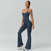 TimeOFF Women's Two-Piece Open-Back Tank & Flared Leggings Set, Lift & Shape Effect, Solves Stylish Support & Flattering Fit Need for Yoga, Fitness Workouts & Active Lifestyle Scenarios,sweatsuits women,loungesetwomen,comfort sweat set
