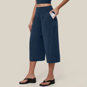TIMEOFF Women's 2 Piece Active Outfit, Crisscross Back V-Neck Crop Sports Bra & High Waist Pocket Culottes, Soft Stretchy Fabric, Convenient Storage for Yoga, Workout & Daily Casual Streetwear summerwins