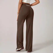 TimeOFF Women's Wide-Leg Pants – High-Waisted, Draped Pant Legs for Comfort & Flattering Fit in Yoga, Workouts & Daily Casual Wear Outfits Chic elastic waist yoga pant gym