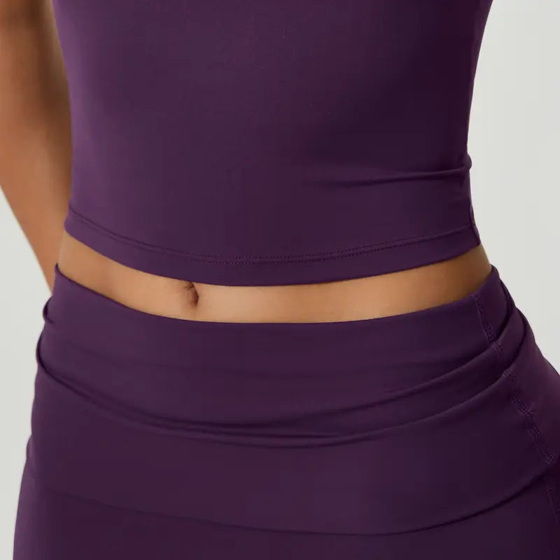 TIMEOFF Women's 2-Piece Athletic Sportswear Matching Set - Deep V Crop Cami & Flared Pants, Adjustable Minimalist Fabric, Buttock Lifting Sculpting, Back Hollow-Out, Athleisure Breathable Clothes for Yoga & Workout Daily Wear, 2 Piece Sets, Workout Sets F