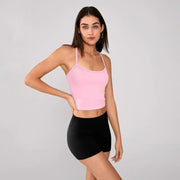 TIMEOFF Women's Strappy Backless Crop Top, Stretchy Form-Fitting Yoga Vest for Fitness and Workout Activewear