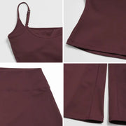 TIMEOFF Women's 2‑Piece Adjustable Strap Workout Set - V‑Shape Back Cami & High Waist Cropped Wide Leg Capris, Stretchy Breathable Fabric, 5 Colors | Waist Shaping, Tummy Control, Non‑Restrictive Fit | Ideal for Yoga, Casual Wear & Daily Loungewear