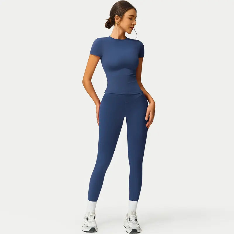 Mujeres Traje sin costuras manga corta pantalones