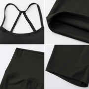TIMEOFF Women's Strappy Backless Crop Top, Stretchy Form-Fitting Yoga Vest for Fitness and Workout Activewear