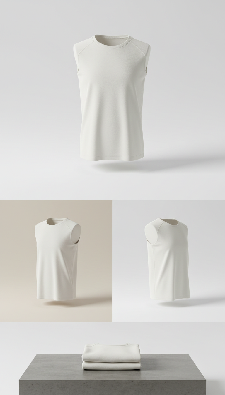 Minimalist Athletic Crew Top Cloud White